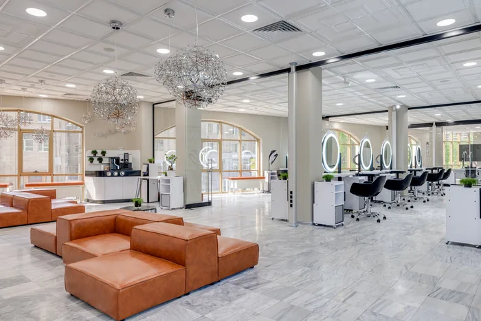 Barbershop and salon interior